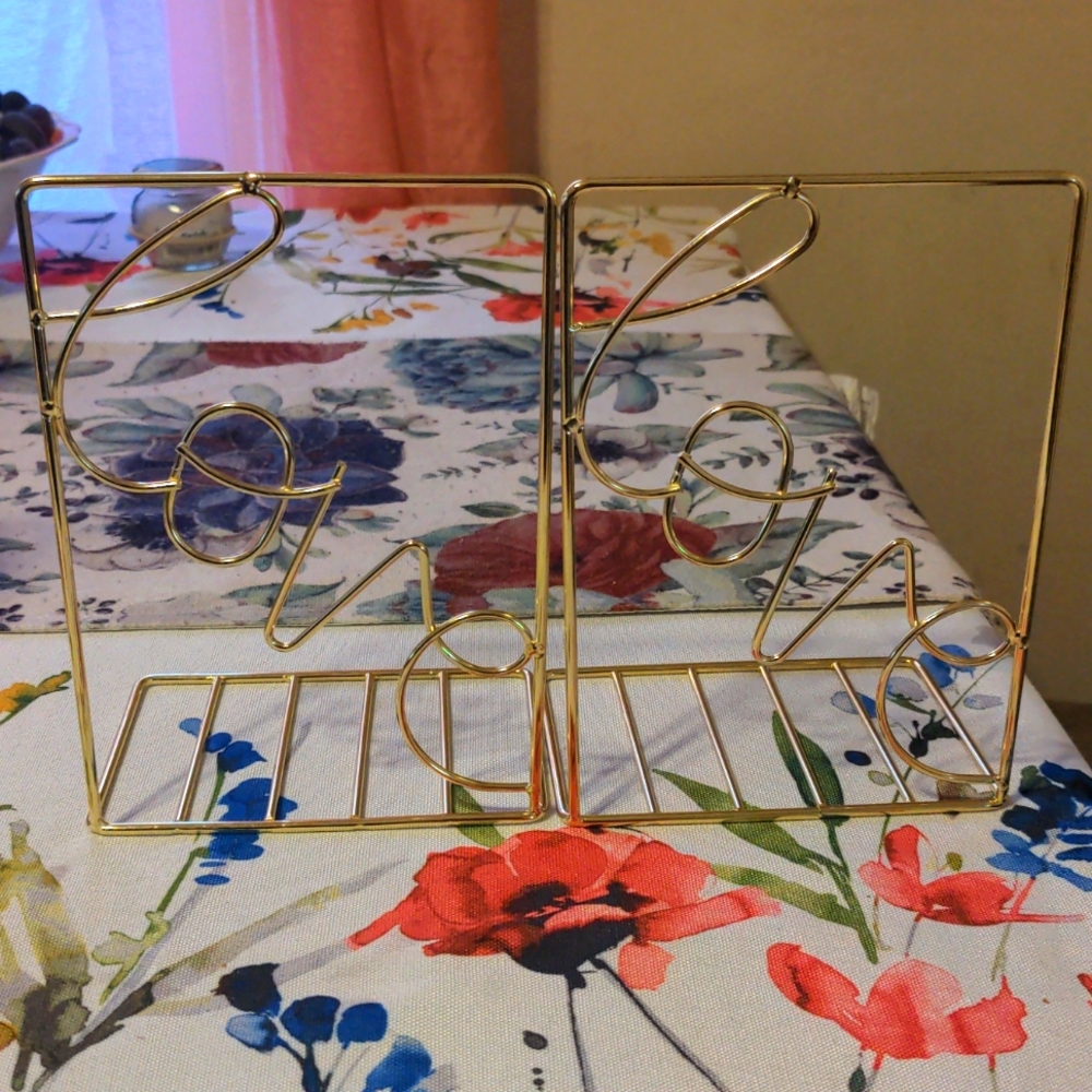 Gold "Love" Script Bookends - Picture 7 of 9